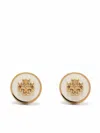 Tory Burch Kira Enamel Stud Earrings In White
