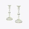 Tory Burch Jolie Fleur Candlesticks, Set Of 2 In New Ivory
