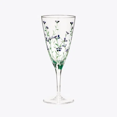 Tory Burch Jolie Fleur Champagne Glass, Set Of 2 In Clear