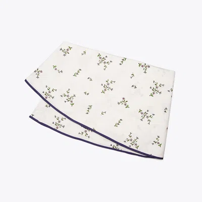 Tory Burch Jolie Fleur Round Tablecloth, 108" In New Ivory