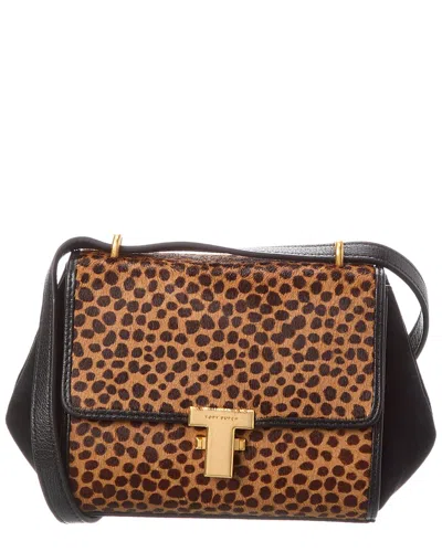 Tory Burch Juliette Leopard Haircalf Mini Bag In Brown