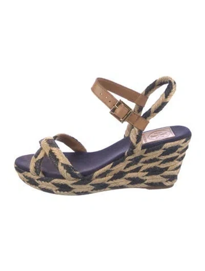 Pre-owned Tory Burch Jute Animal Print Espadrilles