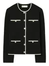 Tory Burch Kendra Buttoned Cardigan In Black