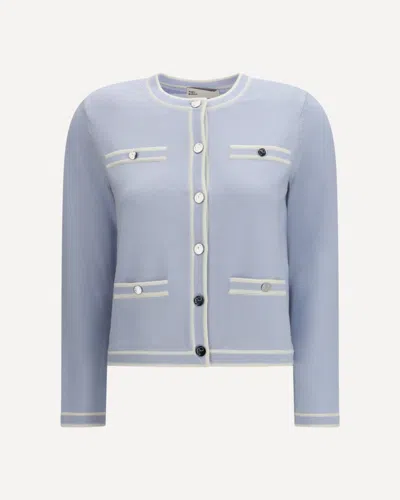 Tory Burch Kendra Cardigan In Blue