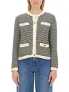 Tory Burch Kendra Crochet Cotton-blend Cardigan In Blue