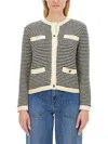 Tory Burch Kendra Crochet Cotton-blend Cardigan In Blue