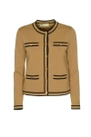 Tory Burch Kendra Cardigan Contrast In Camel