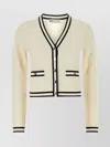Tory Burch Ivory Stretch Wool Blend Kendra Cardigan
