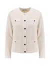 Tory Burch Kendra Cardigan In Light New Ivory White Asparagus