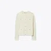 Tory Burch Kendra Cardigan In Light New Ivory/white Asparagus