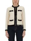 Tory Burch Sequin-embellished Cardigan In Neutrals