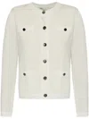 Tory Burch Kendra Wool Cardigan In White