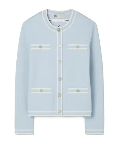 Tory Burch Kendra Crewneck Buttoned Cardigan In Multi