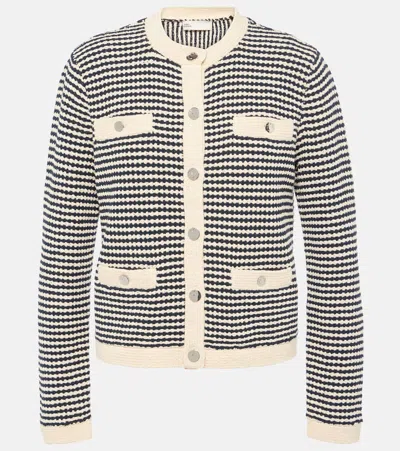 Tory Burch Kendra Crochet Cotton-blend Cardigan In Gray