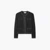Tory Burch Kendra Embellished Wool Cardigan In Black