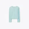 Tory Burch Kendra Embossed Cardigan In Blue