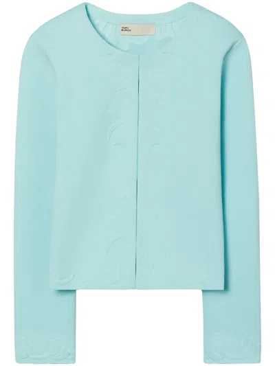 TORY BURCH KENDRA EMBOSSED CARDIGAN