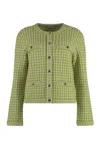 Tory Burch Jacquard Kendra Cardigan In Green
