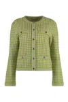 Tory Burch Jacquard Kendra Cardigan In Green