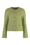 Tory Burch Jacquard Kendra Cardigan In Green