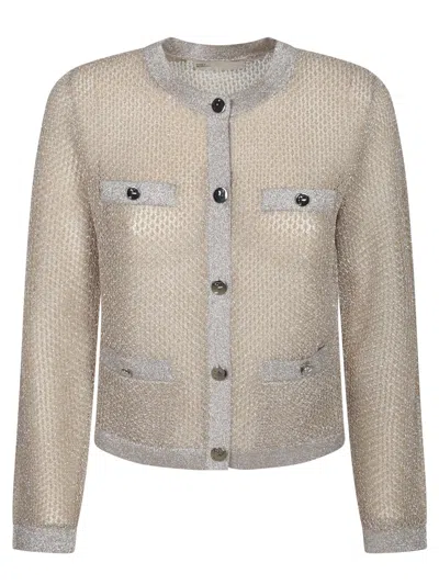 Tory Burch Kendra Mesh Beige Cardigan