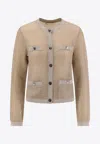 Tory Burch Kendra Starlight Titanium Mesh Cardigan