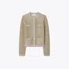 Tory Burch Kendra Mesh Cardigan In Starlight Titanium
