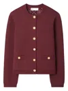 Tory Burch Kendra Pockets Button Cardigan In Red