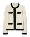 Tory Burch Kendra Sequin-embellished Cardigan In White