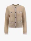Tory Burch Kendra Starlight Titanium Mesh Cardigan