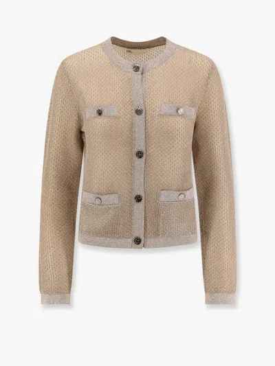 TORY BURCH KENDRA STARLIGHT TITANIUM MESH CARDIGAN