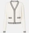 Tory Burch Kendra Shrunken Wool Cardigan In White