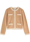 Tory Burch Kendra Wool Cardigan In Camel
