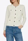 Tory Burch Kendra Wool Cardigan In Cream