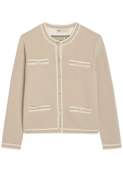Tory Burch Kendra Wool Cardigan In Neutral