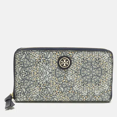 Pre-owned Tory Burch Kerrington Kaleidoscope Multicolor Coated Canvas Continental Wallet