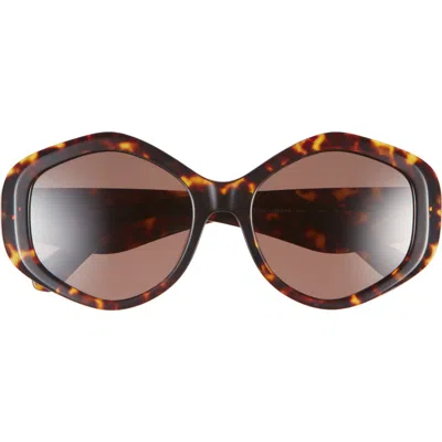 Tory Burch Kira 55mm Geometric Sunglasses In Brown