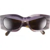 Tory Burch Kira 56mm Rectangular Sunglasses