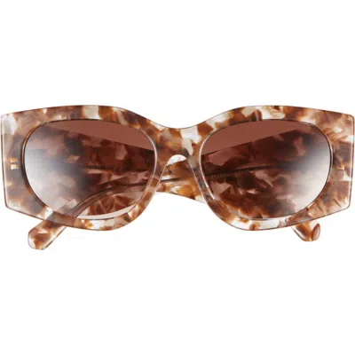 Tory Burch Kira 56mm Rectangular Sunglasses In Clear,brown Tortoise
