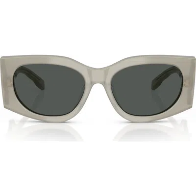 Tory Burch Kira 56mm Rectangular Sunglasses In Gray