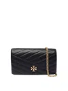 Tory Burch Black Kira Chevron Leather Cross Body Bag In Black