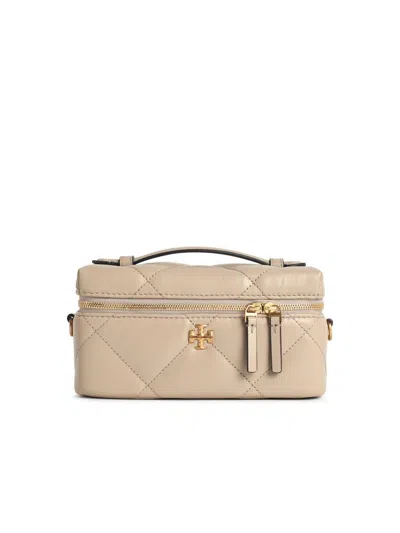 Tory Burch Kira Quilted Logo-detail Tote Bag In Neutral