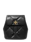Tory Burch Diamond Quilt Mini Backpack In Black