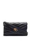 TORY BURCH 'KIRA' BLACK CHAIN WALLET IN CHEVRON-QUILTED LEATHER WOMAN TORY BURCH