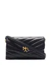 TORY BURCH KIRA BLACK CHAIN WALLET IN CHEVRON-QUILTED LEATHER WOMAN TORY BURCH
