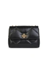 Tory Burch Kira Double Strap Black Leather Bag In Black