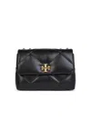 Tory Burch Kira Double Strap Black Leather Bag In Black