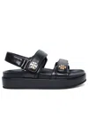 Tory Burch Kira Leather Dual-band Sport Sandals In Black