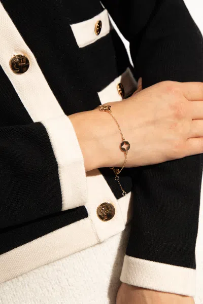 Tory Burch Kira Clover Bracelet In Tory Gold