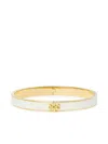 Tory Burch Kira Enameled Slim Bracelet In White